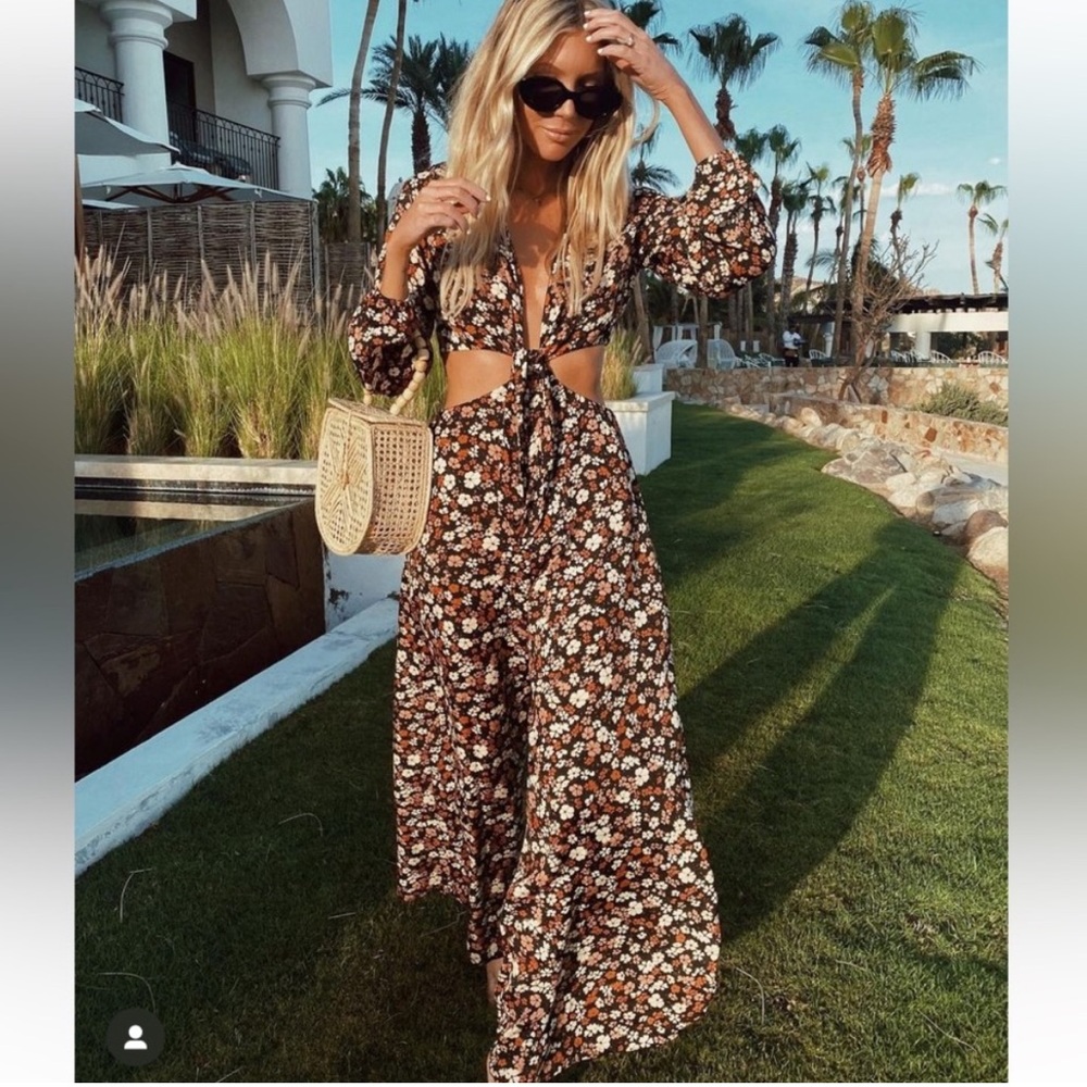 RESA Floral Jumpsuit in Black and White